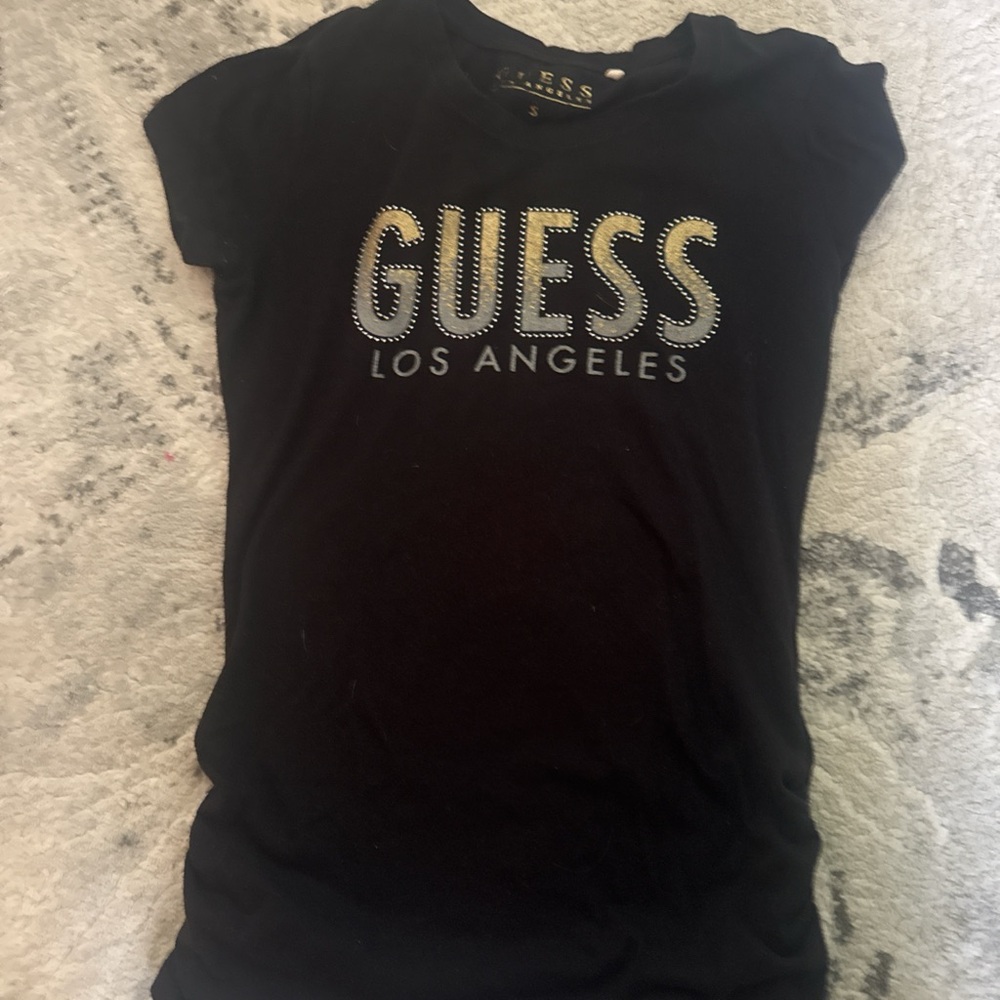 Guess Black Tee with Gold Accents